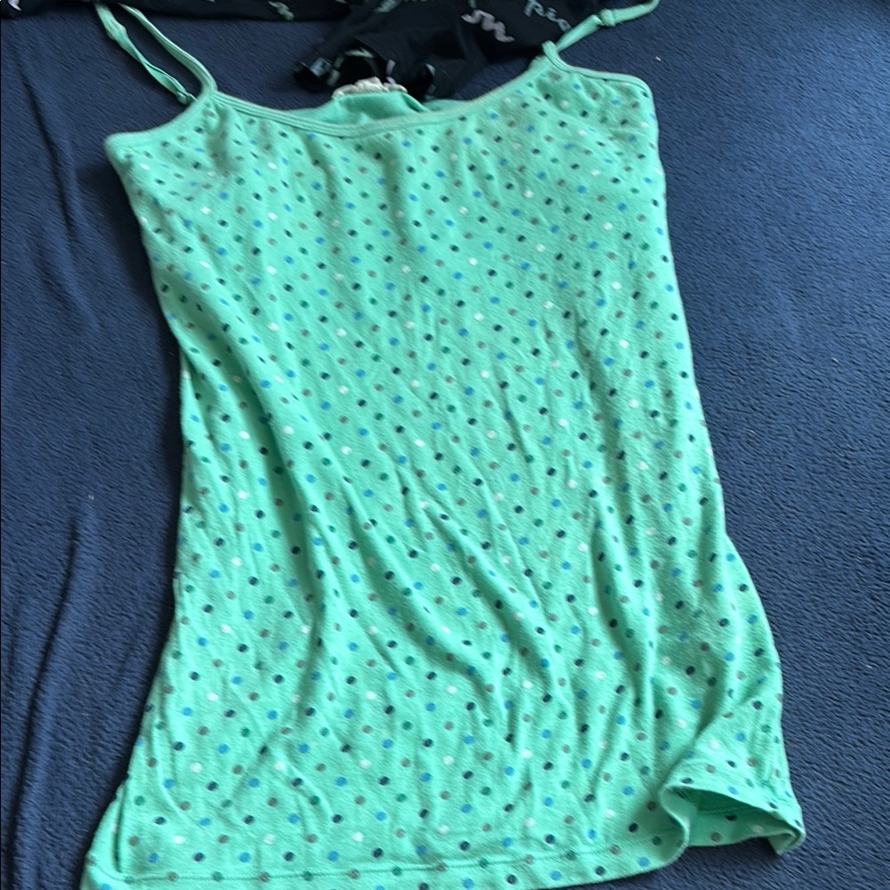 Aeropostale Green and Black Polka Dot Dress